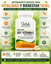 Load image into Gallery viewer, NATURAL DRY VITAMIN E + SELENIUM™
Antioxidante • Vitalidad • Protección Celular
Protección antioxidante para tu bienestar diario.